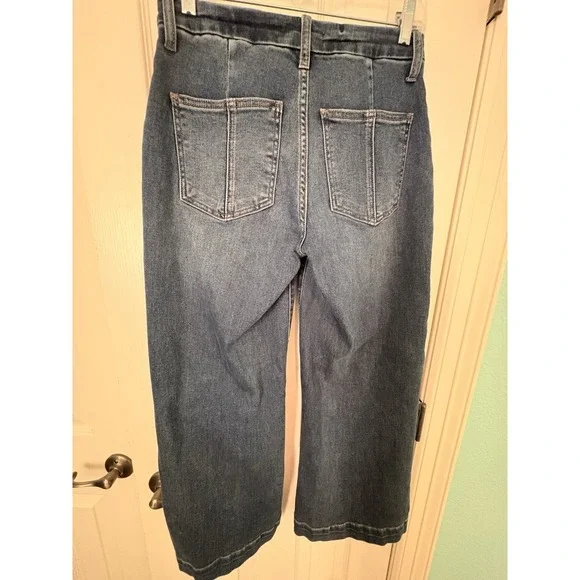 Kut From The Kloth Meg Jeans Womens 6 Blue Wide Leg High Rise Exposed Button Fly - Picture 3 of 12